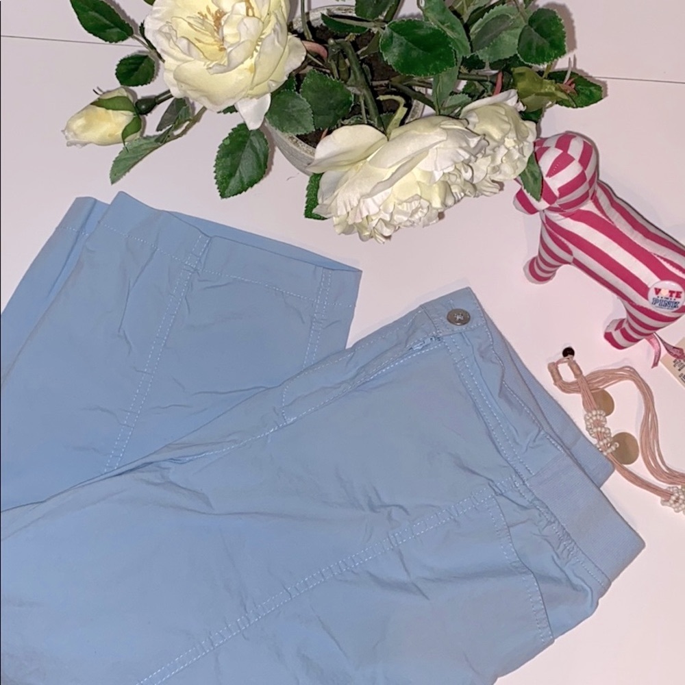 Chico’s casual crop blue pants, beautiful light blue color size 2 Chico = 12/14